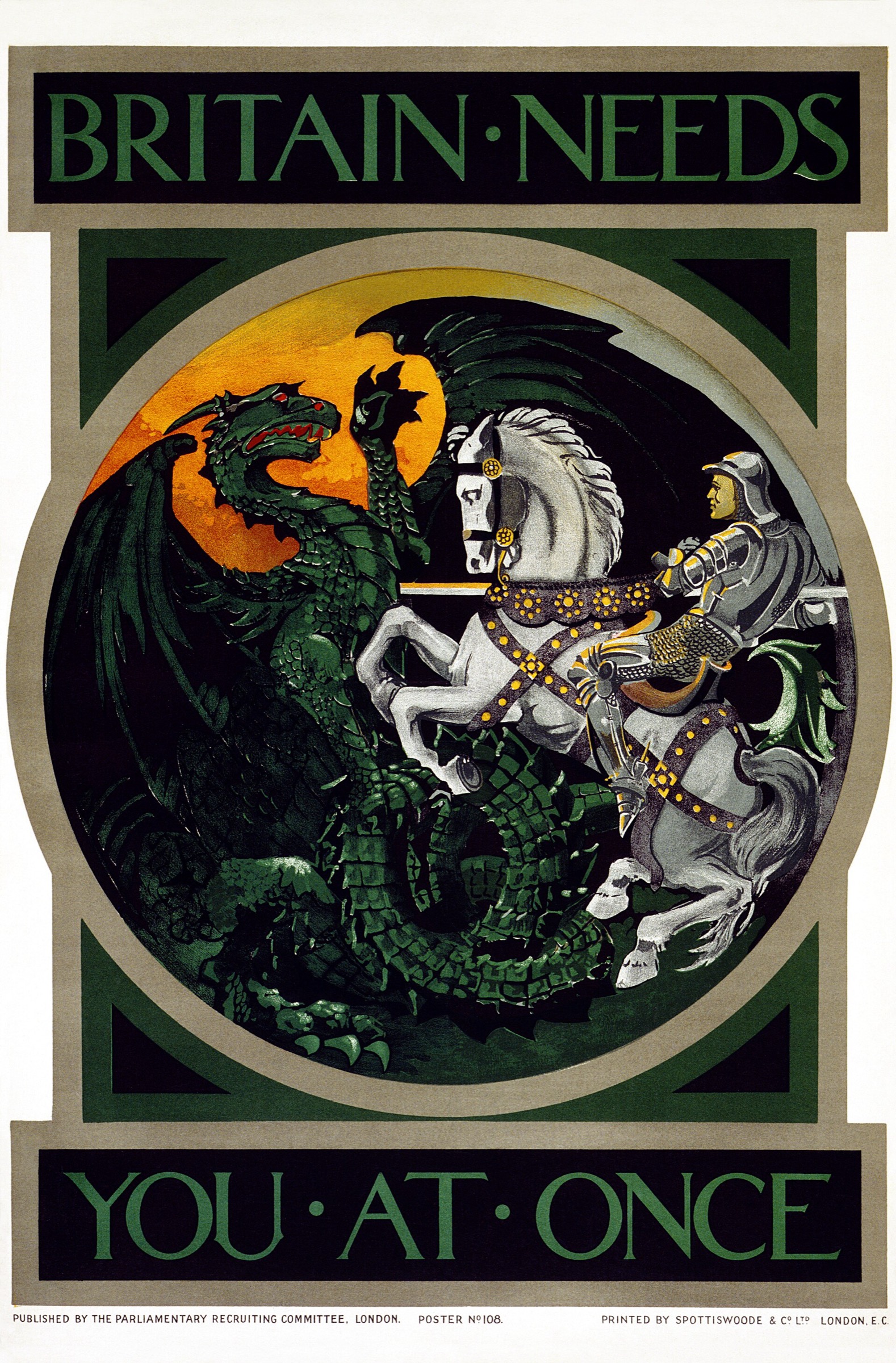 Poster tuyển quân Thế chiến I: Thánh George diệt rồng