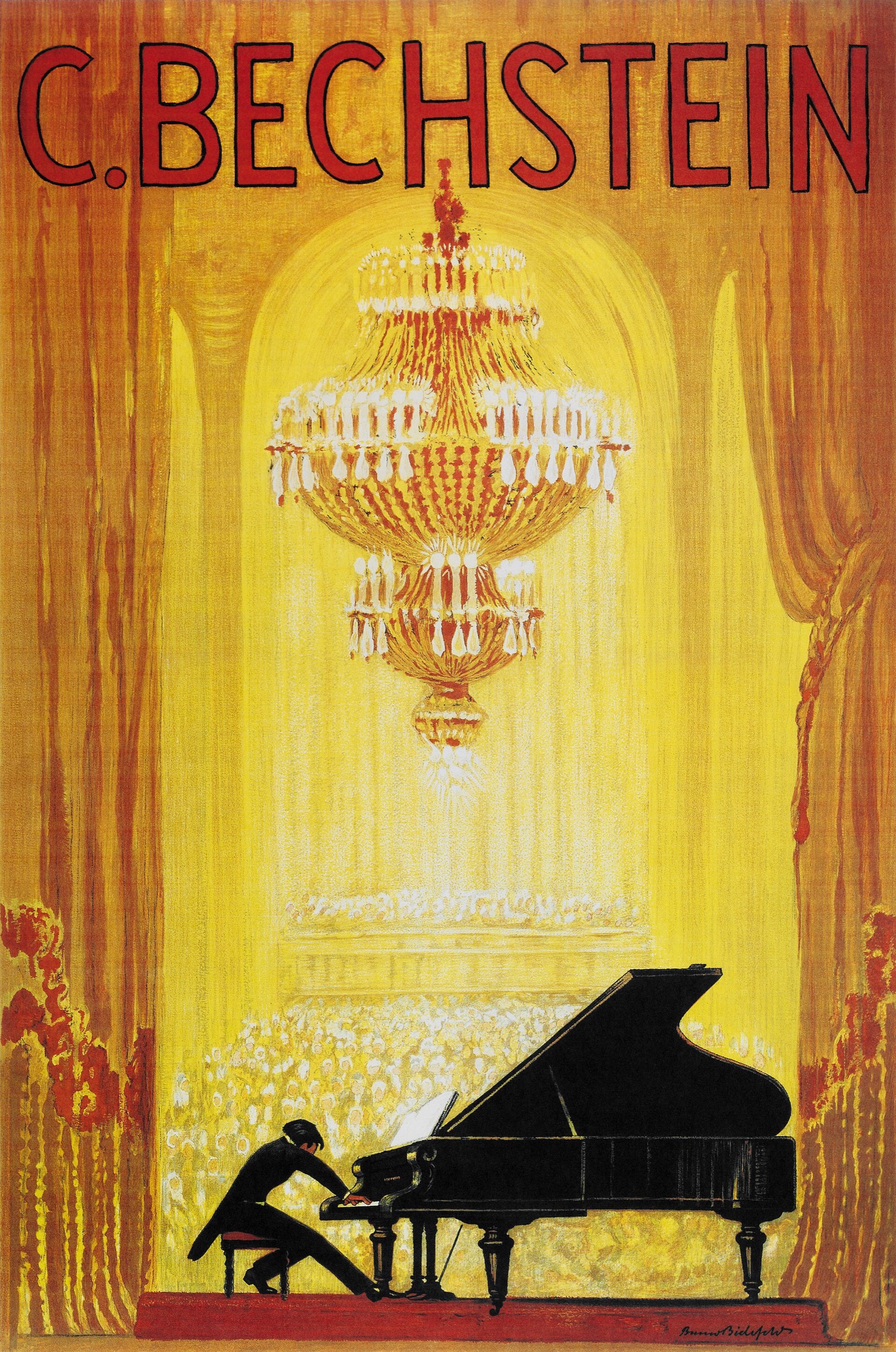 Poster cổ điển đàn piano C. Bechstein (khoảng 1920)