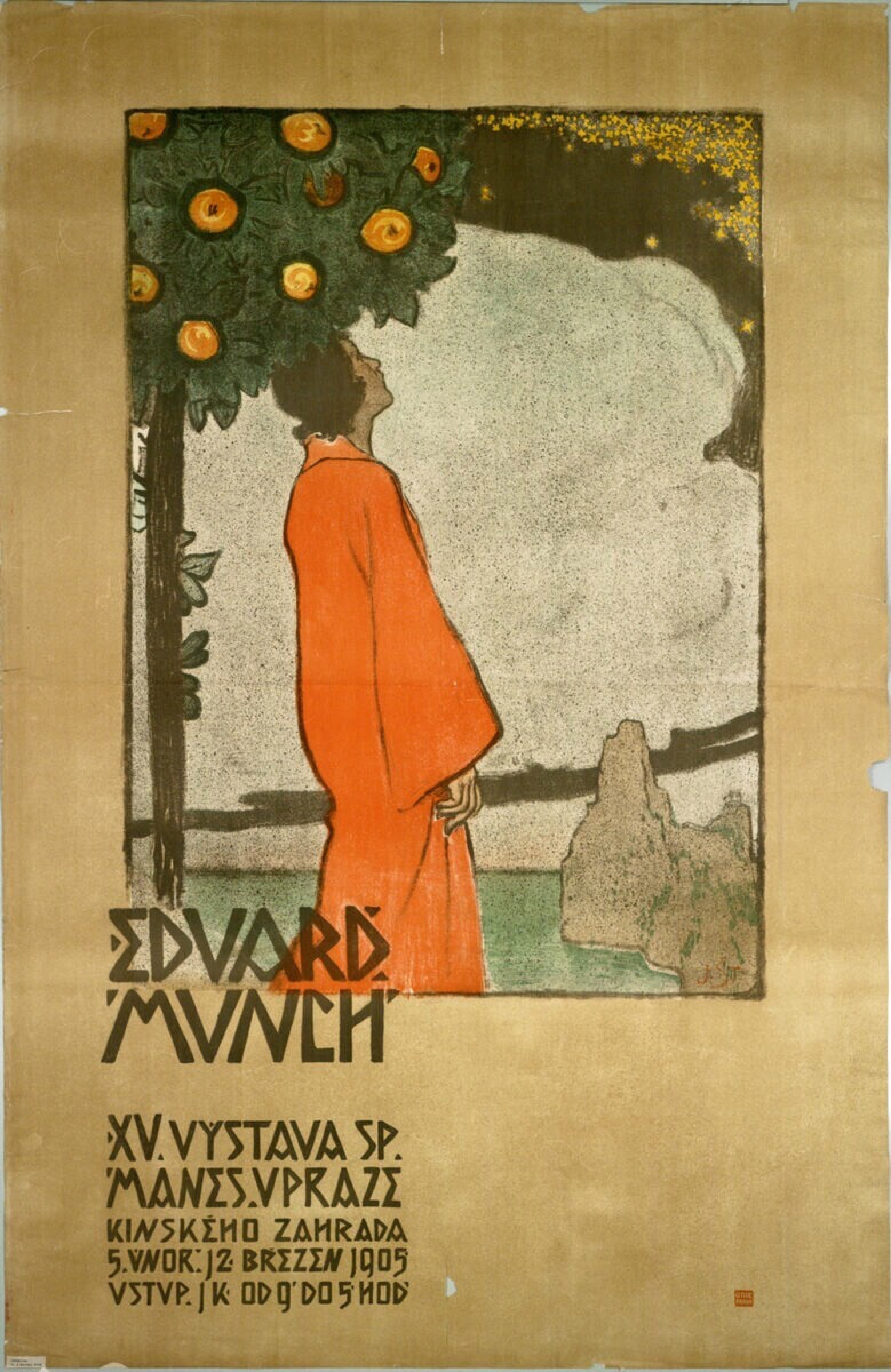 Poster triển lãm Edvard Munch tại Praha 1905